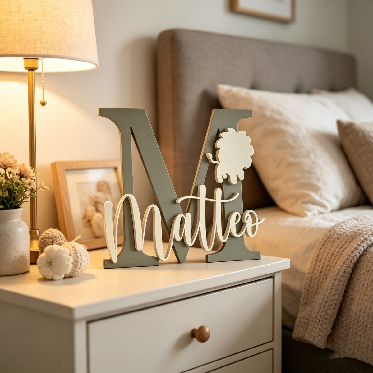 Nursery - 1Pc Custom Lion Name & Initial