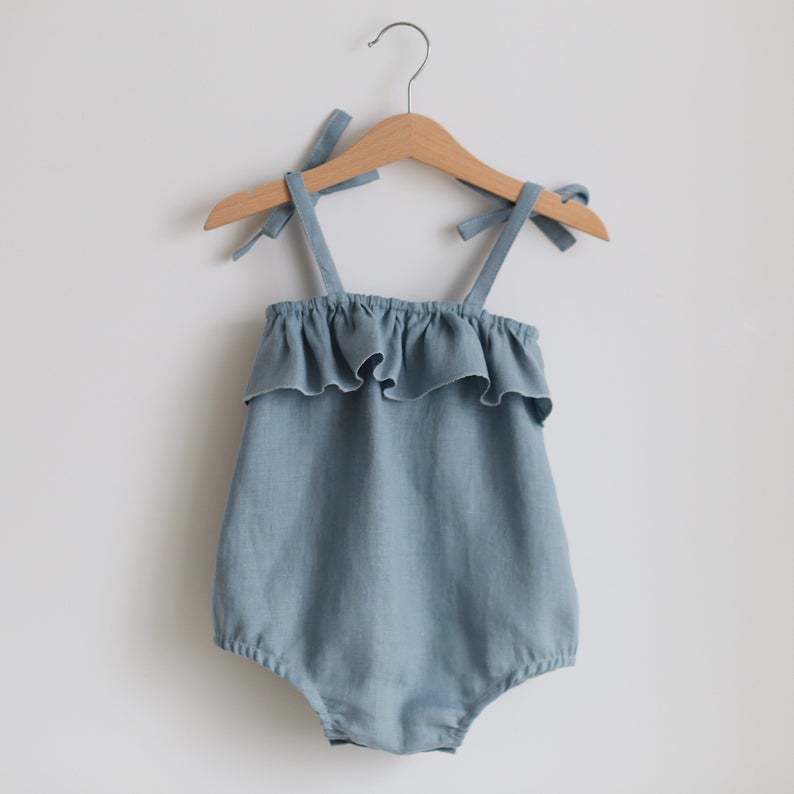 Summer Baby Girl Clothes Rompe - огляд і ціна Baby Summer Linen Sleeveless Jumpsuit