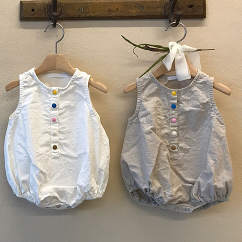 Linen Cotton Boys Romper Summe - огляд і ціна Baby Summer Linen Sleeveless Jumpsuit