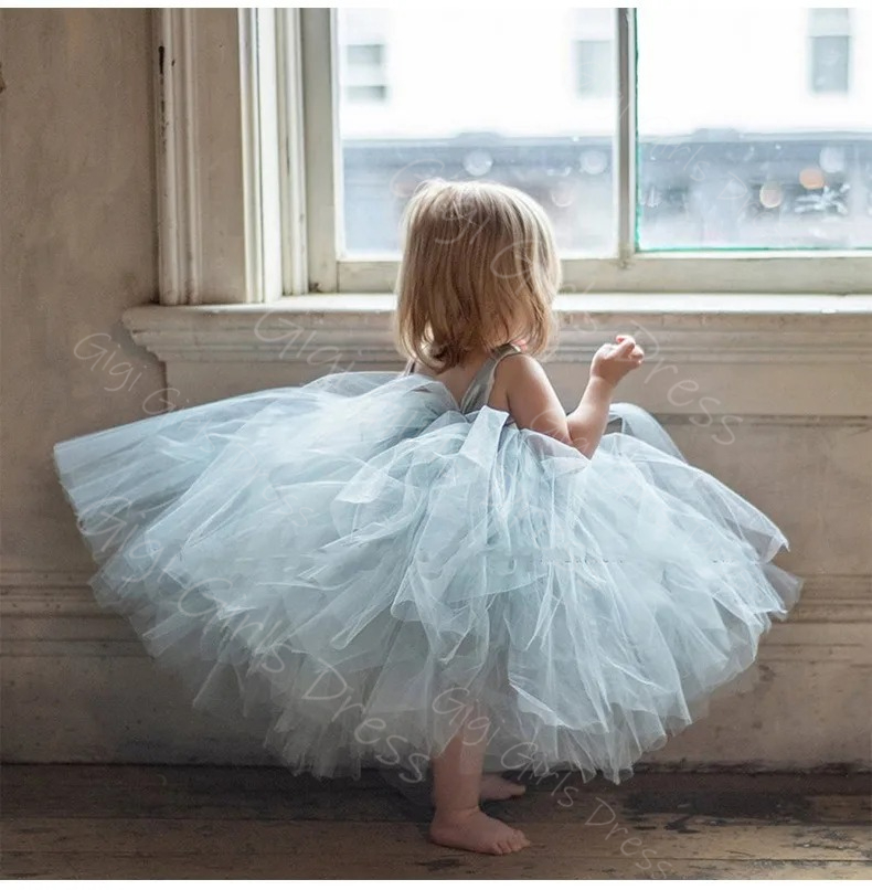 Blue Flower Girl Dress for Wed - огляд і ціна Toddler Girl Tulle Party Dress
