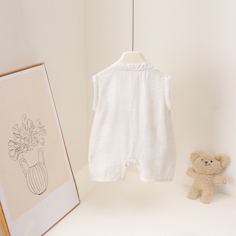2026 Summer Cartoon Bear Print - огляд і ціна Baby Summer Linen Sleeveless Jumpsuit