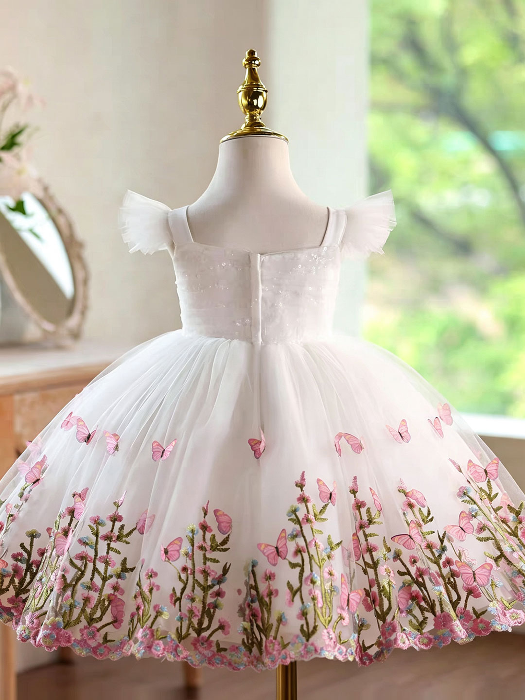 Jill Wish D277 White Butterfly - огляд і ціна Toddler Girl Tulle Party Dress