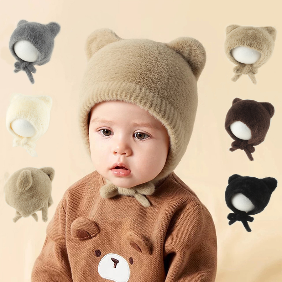 Cute Cartoon Baby Knitted Hat  - огляд і ціна Infant Beanie Hat With Ears