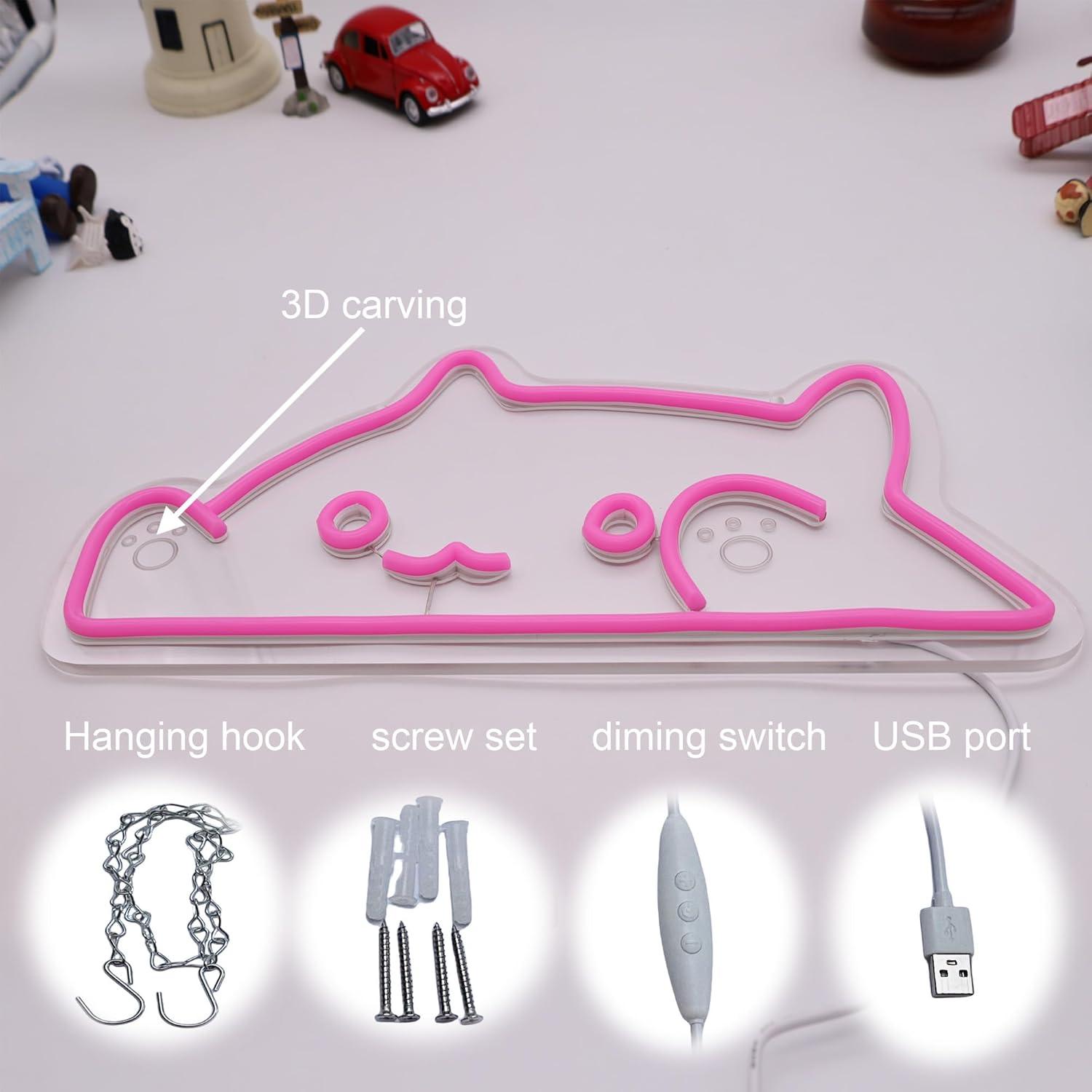 Cat Neon Sign Animal USB Dimma - огляд і ціна Nursery