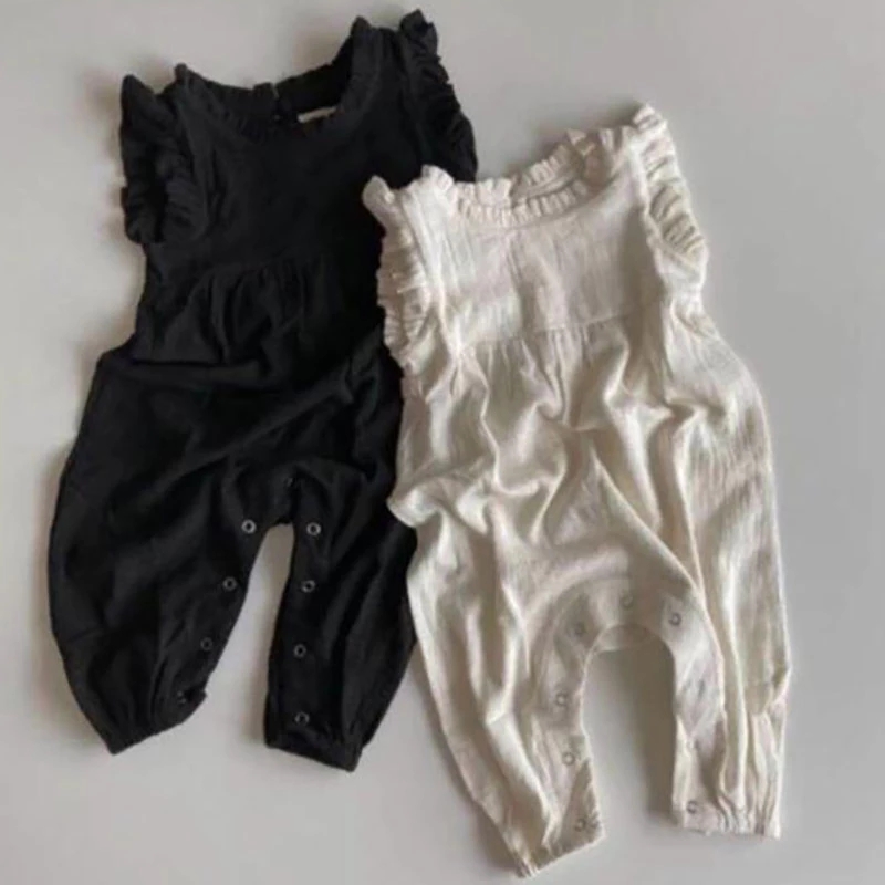 MILANCEL Summer Baby Rompers   - огляд і ціна Baby Summer Linen Sleeveless Jumpsuit