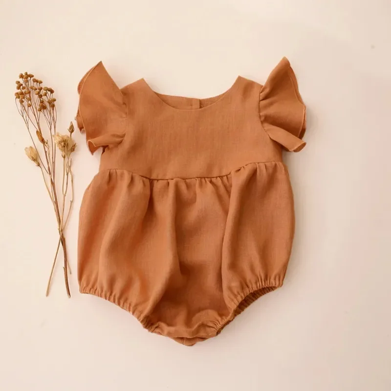 0-24M Linen Cotton Newborn Gir - огляд і ціна Baby Summer Linen Sleeveless Jumpsuit