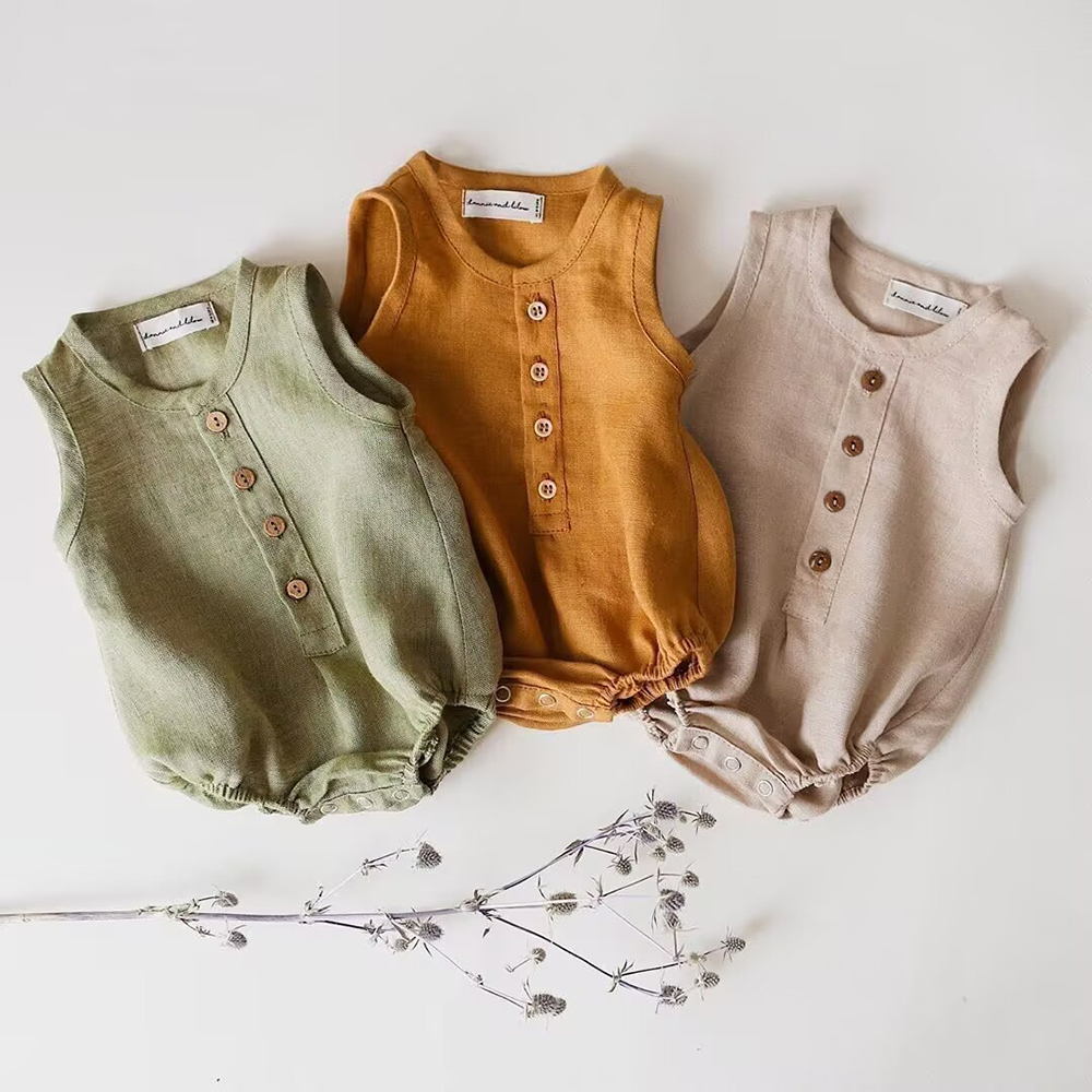 Newborn Baby Boys Linen Cotton - огляд і ціна Baby Summer Linen Sleeveless Jumpsuit