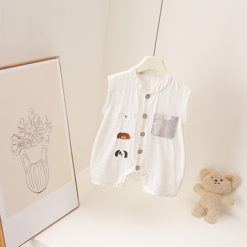 Baby Boys Summer Romper Cartoo - огляд і ціна Baby Summer Linen Sleeveless Jumpsuit